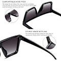 Miniatyrbilde 3 av 4: Overdimensjonerte firkantede solbriller Mote siamesisk linse stil Flat Top Shield Shades unisex B