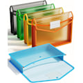 Miniatyrbilde 1 av 2: A4 Plastmappe, 5 stk Dokumentmappe Gjennomsiktige konvolutter med trykknapplukking, Ingen skillevegger, Stor kapasitet, Assorterte farger