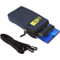 Miniatyrbild 4 av 5: Mobiltelefon midjeväska, crossbody mobiltelefonväska, utomhus rese nylon axelväska, med bältesögla karbinhake Navy blue 9*16.5*3.0CM