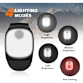 Miniatyrbillede 4 af 5: LED-forlygte brystlys 2 stk. løbelys med 4 lystilstande med clip sikkerhedslys til udendørs sport løb camping