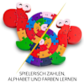 Miniatyrbillede 4 af 5: Snegletalnummerpuslespil i træ, tal og bogstaver, pædagogisk legetøj til små børn, 3 år og opefter, med sikkerhed