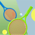 Miniatyrbilde 3 av 5: Tennisracket i plast for barn - Leketøy for utendørs sport - Interaktivt strandleketøy - Tennisracketsett (grønn) Green