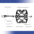 Miniatyrbillede 3 af 5: Cykelpedaler, MTB flade pedaler CNC aluminium krop platform diameter 9/16 tommer til MTB cykling landevejscykel