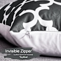 Miniatyrbillede 3 af 5: 100% Holdbar Canvas Firkantet Dekorativ Pudebetræk til Sofa, Sæt af 6, 18×18 Tommer Black