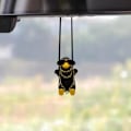 Miniatyrbillede 5 af 5: Bilpynt, sød bil spejl vedhæng, bil vedhæng sort svingende solbriller and swing