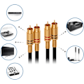 Pikkukuva 5 / 5: 1,5 m RCA-audiokaapeli 2x RCA-liitin - 2x RCA-liitin HiFi-audiokaapeli RCA-liitin täysmetallipinnoite