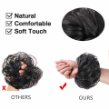 Miniatyrbild 4 av 5: 1PCS Messy Hair Bun Hair Scrunchies Extension Curly Wavy Messy Synthetic Chignon för kvinnor Updo Hairpiece Natural Black