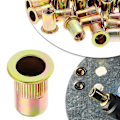 Miniatyrbillede 4 af 5: 100 stk. fladhoved M6 gevindmøtrikker, assorterede M6 gevindindsatser til metal og plast (12 mm x 15 mm)