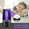 Miniatyrbilde 4 av 5: Myggdreperlampe, 2 i 1 Insektdreper, USB-oppladbar, UV-insektdreper for å avvise møll, fluer, insekter