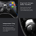 Miniatyrbild 4 av 5: Trådlös handkontroll för Xbox 360, Xbox 360 joystick trådlös spelkontroll för Xbox & Slim 360 PC, svart