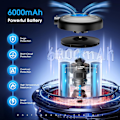Miniatyrbilde 3 av 5: Elektrisk Luftpumpe, 6000 mAh Bærbar Luftmadrasspumpe, 4.5Kpa Elektriske Pumpe for Camping med 5 Dyser, Oppblåser USB Oppladbar Pumpe