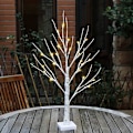 Miniatyrbillede 4 af 5: Hvidt juletræ med lys Mini birketræ pynt med varmt hvide LED'er Batteridrevet borddekoration til jul Hjem