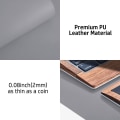 Miniatyrbild 2 av 5: Läderskrivbordsunderlägg, kontorsunderlägg, halkfri PU-läderskrivbordsunderlägg, laptopunderlägg, vattentätt skrivbordsunderlägg Light Grey 23.6" x 13.7"
