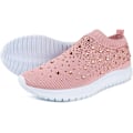 Miniatyrbilde 1 av 5: Kvinners krystall pustende ortopediske slip-on gåsko, ultralette pustende buesupport sneakers, 41