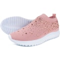 Miniatyrbillede 1 af 5: Kvindernes krystal åndbare ortopædiske slip-on gåsko, ultralette åndbare buesupport sneakers, 41