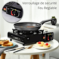 Miniatyrbilde 4 av 4: Bærbar gasskomfyr for camping, festivaler, fisketurer, ultratynn utendørs gasskomfyr 2200W 34x28x11cm