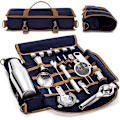Miniatyrbillede 1 af 5: Bartender Kit Bag - Bærbar Rejse Cocktail Shaker Sæt I Brun brown