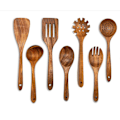 Miniatyrbilde 1 av 5: Tresetter i tre for matlaging, 7 stk tresleiver for matlaging i teak tresleiver sett tresleiver