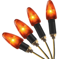 Miniatyrbilde 1 av 4: 4 Pakke E-merkede motorsykkel blinklys 10W høy effekt pære varsellys indikator gult vanntett 12V for M10