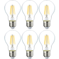 Miniatyrbilde 1 av 3: Sett med 6 LED-pærer Edison skruebase E27 4 W (tilsvarer 40 W) Transparent filament Ikke-dimbar intensitet