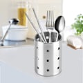 Miniatyrbillede 3 af 5: Rustfrit stål bestik kurv køkkenredskabsholder bestik kurve arrangører rund opbevaringshylde til skeer knive gafler gave til kvinder mor M