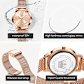 Miniatyrbillede 3 af 5: OLEVS Dame Ultra Tynde Armbåndsure Pink Dial/Rose Gold