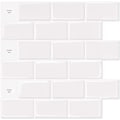 Pikkukuva 1 / 5: 10 kpl valkoinen metrolaatta, itseliimautuva, liimautuva keittiön ja kylpyhuoneen takaseinä, 3D tiili vinyyli liimapaperi, 30x30cm