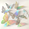 Miniatyrbilde 1 av 5: 3D Butterfly Wall Decor, 24PCS Flyttbare Hule Butterfly Wall Stickers, Sølv Butterfly Wall Decals C style