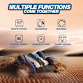 Miniatyrbillede 2 af 5: Amfibisk fjernstyret bil til børn, vandtæt 4WD 2.4Ghz stunt RC bilbåd med 360° roterende og vippe RC lastbil, Off Road Rock Crawler, Blå