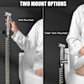 Miniatyrbild 4 av 5: Högkvalitativ toalettbidet-set, med vattentankskrok och 150 cm flexibel teleskopisk duschslang i ABS för daglig personlig hygien (grå)