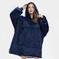 Miniatyrbillede 1 af 3: Sherpa Sweatshirt Hoodie Bærbar Fleece Hoodie Tæppe Kvinders One Size Termisk Hoodie med Frontlomme