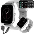 Smartwatch dam/herr gummiband sport bluetooth samtal grå gray