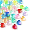 Miniatyrbilde 1 av 4: 100 stk hjerte AB fargeperler hjerteform plastperler for smykkefremstilling, blandet farge kjærlighet (hjerte-farge)