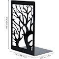 Miniatyrbild 4 av 5: Bokstöd - Set om 4 (2 Par) Modern Stilren Design för Hemmakontor, Kraftiga Bokstöd i Metall, Halkfri Bas, Svart