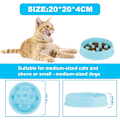 Miniatyrbild 3 av 5: Långsam matare Anti-Choking husdjursskål för små och medelstora hundar eller katt Non Slip Puzzle Skål Sakta ner att äta Hjärtutseende - Blå