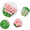 Miniatyrbillede 1 af 5: Kunstige PU-tulipaner 10 stk. Real Touch Kunstige Blomsterbuketter til Hjemmekontor Bryllupsdekoration (Pink)