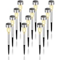 Miniatyrbillede 1 af 5: Solcellelamper, Udendørs Have LED Lys Landskab/Stilys i Rustfrit Stål - 12 Pak warm light