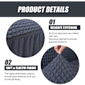 Miniatyrbilde 3 av 5: Elastisk sofaovertrekk, sklisikkert sofaovertrekk, elastisk sofaovertrekk dark grey 140CM