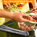 Miniatyrbillede 5 af 5: Lange grillspyd 10 stk rustfrit stål grillspyd grillspyd genanvendelige grillspyd flade til picnic camping grillfest