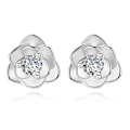 Miniatyrbilde 2 av 5: Små Øredobber S925 Sølv Blomster Øredobber for Kvinner Jenter, Cubic Zirconia Øredobber Brusk Øredobber, Smykker Gaver White