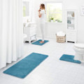 Miniatyrbillede 5 af 5: Memory Foam Bademåtte Skridsikker Absorberende Super Hyggelig Fløjls Badeværelse Tæppe til badeværelse Caribbean Sea 22" X 36"