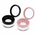 Miniatyrbillede 1 af 5: 2 stk. 20 ml plastik løs pudder kompakt beholder DIY makeup pudder etui med svamp puff, spejl og elastisk mesh si