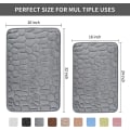 Miniatyrbillede 4 af 5: Memory Foam Bademåtte, Brostensbelagt Relief Coral Fleece Bademåtte, Hurtig Vandabsorberende, 16x24 tommer
