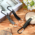 Miniatyrbilde 4 av 5: Flettet paracord nøkkelring med låseklips, D-ring, hengende kroker sett