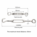 Miniatyrbillede 2 af 5: 6 stk. Wire Turnbuckle Turnbuckle M4 Rustfrit stål Justerbar Turnbuckle Krog og Øjesæt Heavy Duty