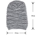 Miniatyrbild 2 av 5: Vintermössa för Män Varm Stickad Lång Slouch Skull Cap Termisk med Mjuk Fleecefodring