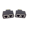 Miniatyrbilde 3 av 4: HDMI til RJ45 nettverksadapter, Qaoquda 1080P HDMI hann til dobbel RJ45 hunn nettverk CAT5e CAT6 konverter forlenger