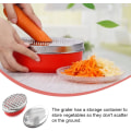 Miniatyrbilde 5 av 5: Osteskriver To-Siders Grønnsaks Slicer Rustfritt Stål Potet Rivjern med Beholder Bruk for Gulrøtter Agurker Løk Potet