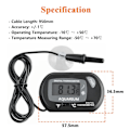 Miniatyrbilde 4 av 5: Akvarie Termometer, LCD Digital Elektronisk Termometer med Sugeskål Vann Termograf