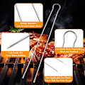 Miniatyrbillede 3 af 5: Lange grillspyd 10 stk rustfrit stål grillspyd grillspyd genanvendelige grillspyd flade til picnic camping grillfest